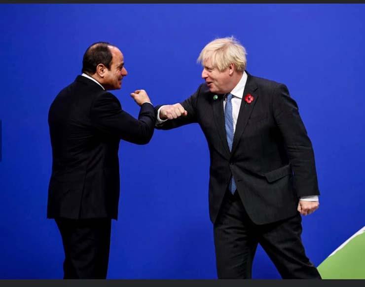 الرئيس السيسي يلتقي رئيس الوزراء البريطاني على هامش قمة المناخ الرئيس السيسي يلتقي رئيس الوزراء البريطاني على هامش قمة المناخ