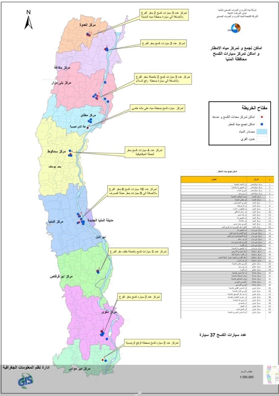 مياه المنيا استخدام التكنولوجيا الجغرافية لتحديد أماكن تجمع مياه الأمطار