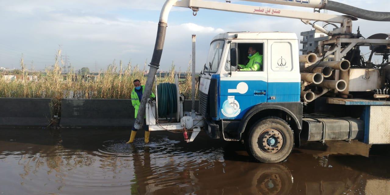 شفط مياه الأمطار في القليوبية 