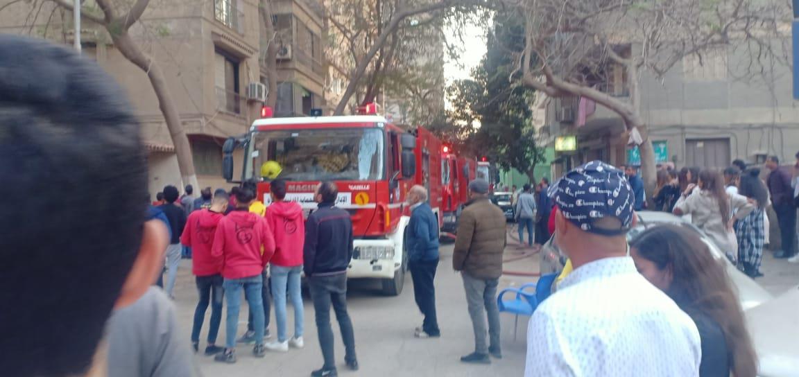 السيطرة على حريق داخل شقة سكنية بشارع جامعة الدول العربية