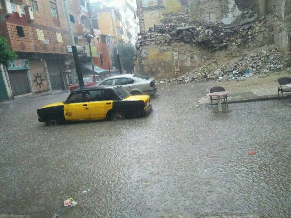 الأمطار تغرق شوارع الإسكندرية (1)