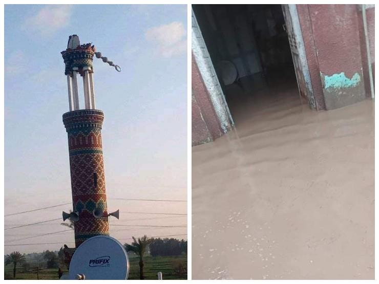 الأمطار ضربت قرى ومدن محافظة بني سويف