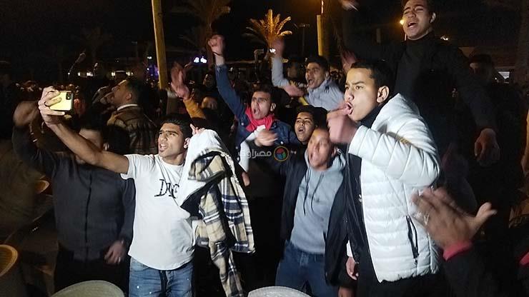 جماهير بورسعيد تحتفل بصعود منتخب مصر للنهائي 