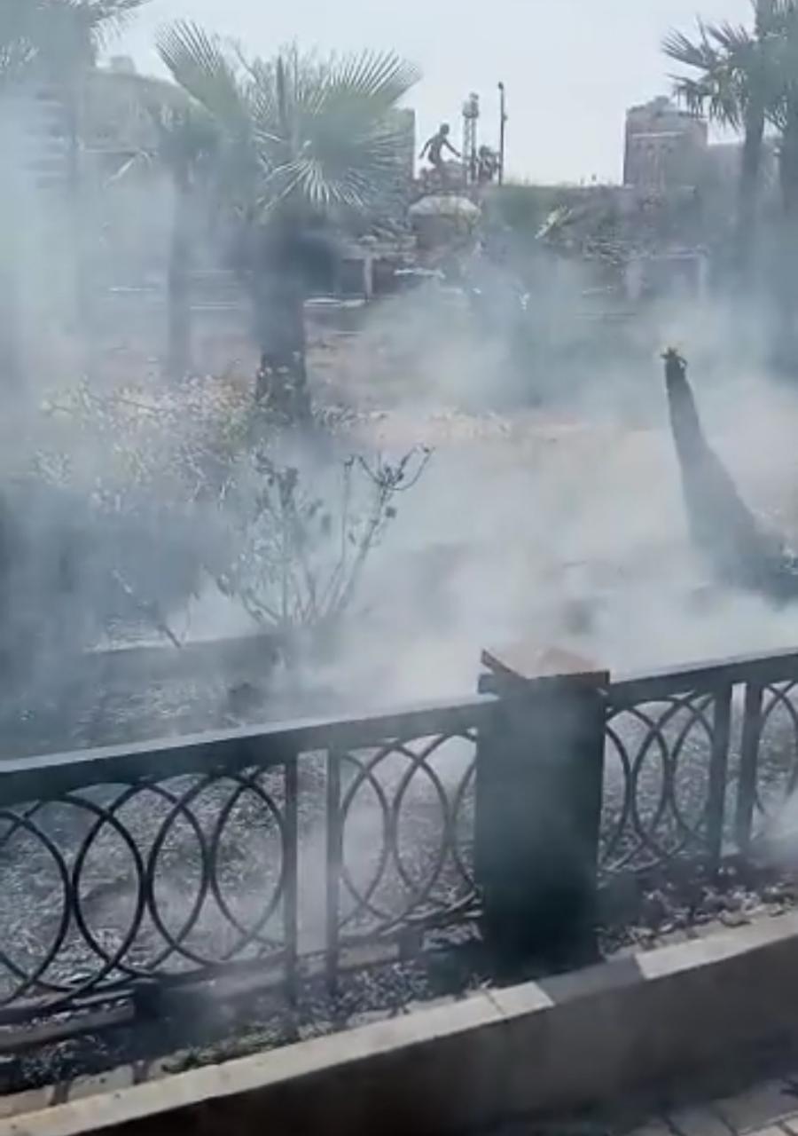 حريق في حديقة الشلالات بالإسكندرية