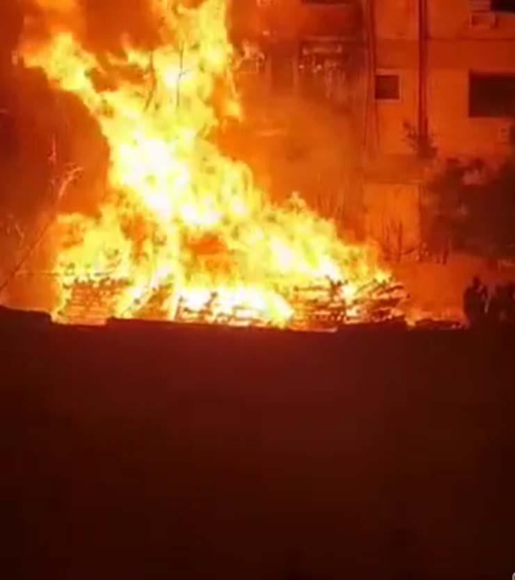 حريق  في مدينة نصر 