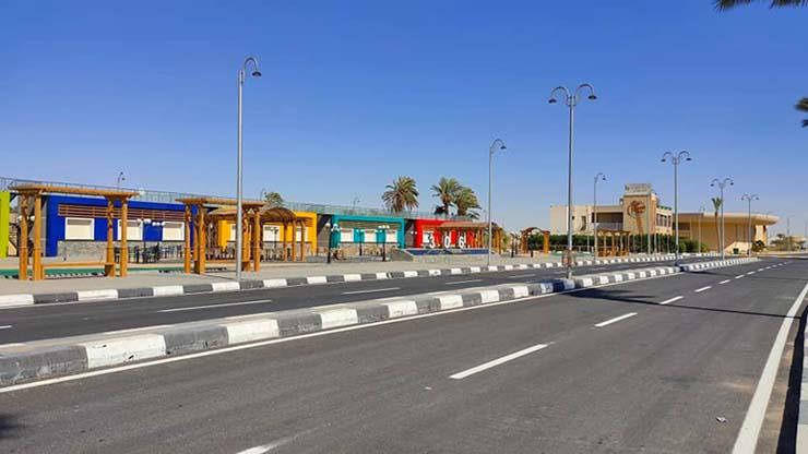 الانتهاء من رصف وتخطيط شارع الكورنيش السياحي بمدينة رأس سدر