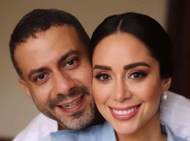الفنان محمد فراج وزوجته بسنت شوقي بحفل زفافهما 