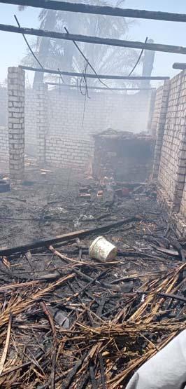 حريق مروع يلتهم منزلين في بني سويف