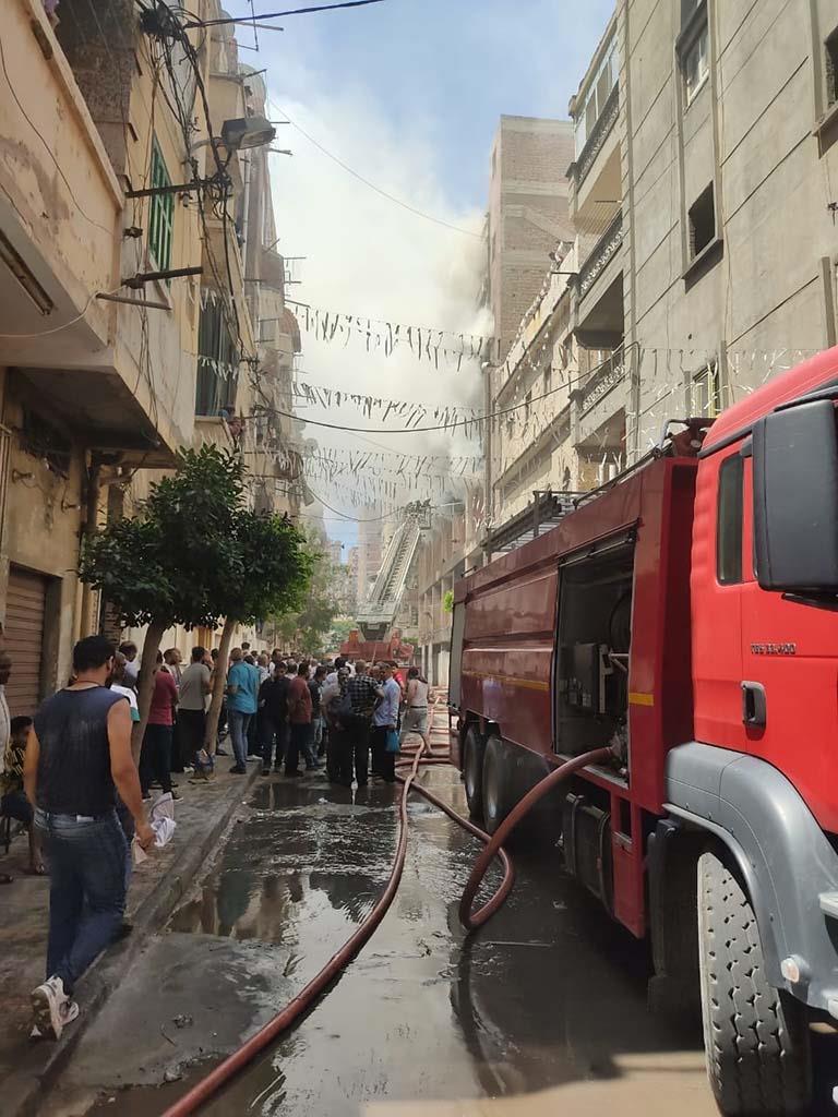 حريق مخزن شركة كابو بالإسكندرية 