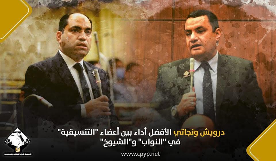 اختيار "درويش ونجاتي" الأفضل أداء بين أعضاء "التنسيقية" في "النواب والشيوخ" اختيار "درويش ونجاتي" الأفضل أداء بين أعضاء "التنسيقية" في "النواب والشيوخ"