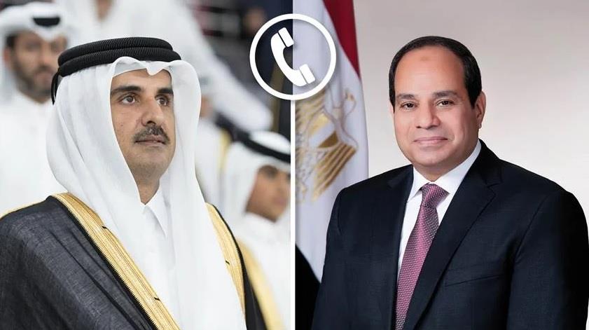 الرئيس السيسي يتلقى اتصالا هاتفيا من أمير قطر