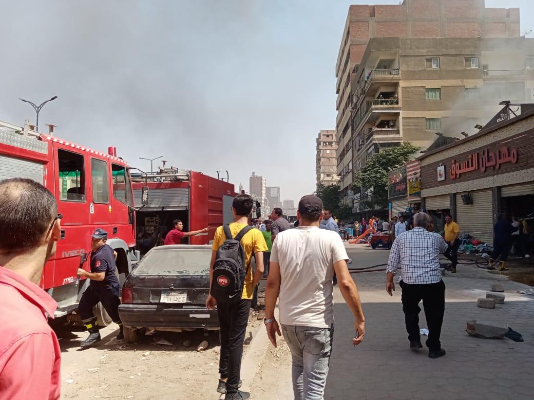 حريق في معرض مهرجان التسوق بشبرا الخيمة