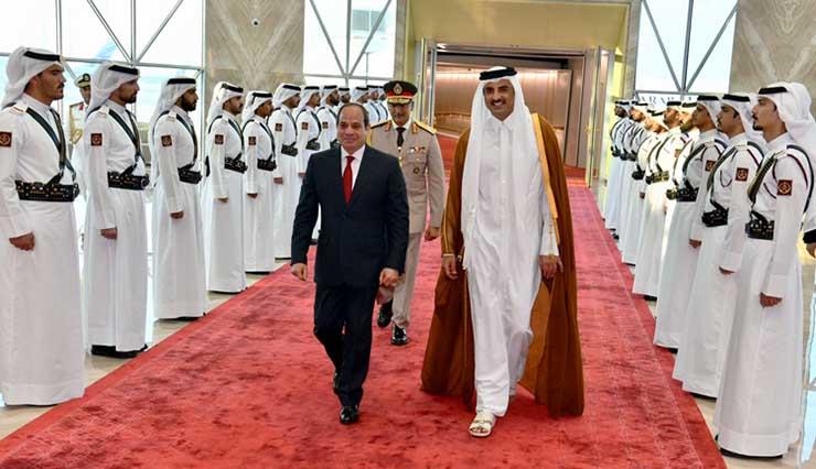 الرئيس السيسي يصل قطر.. والأمير تميم في استقباله (صور) | مصراوى