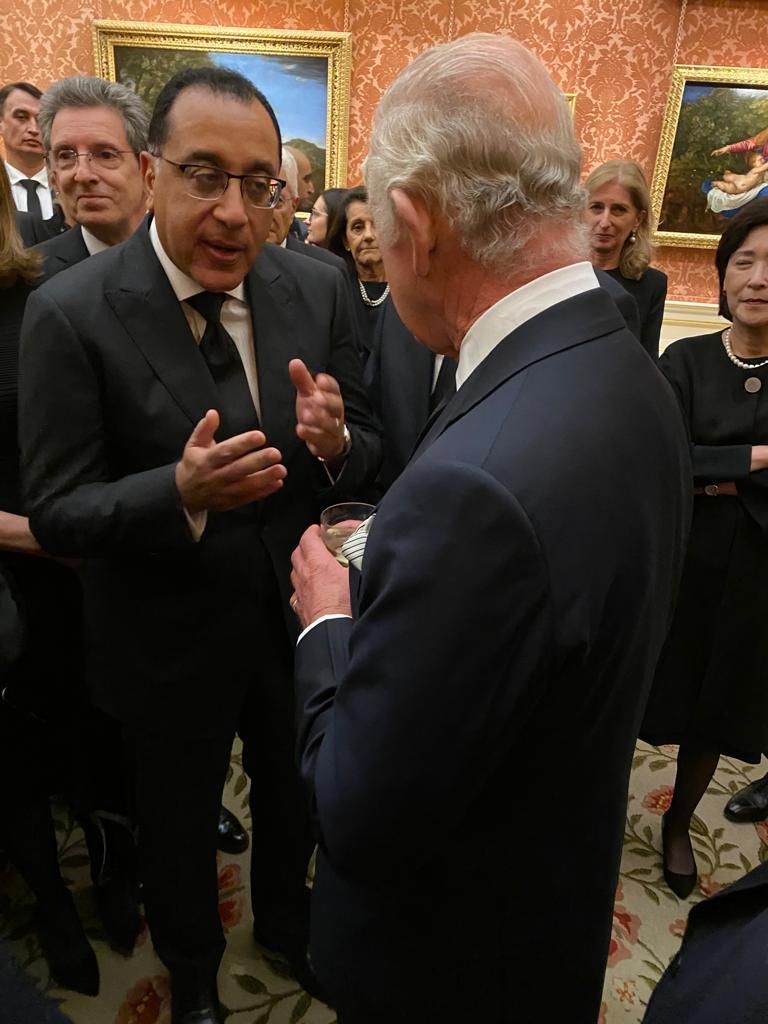 رئيس الوزراء يشارك في حفل استقبال أقامه الملك تشارلز الثالث للمشاركين في مراسم جنازة الملكة إليزابيث