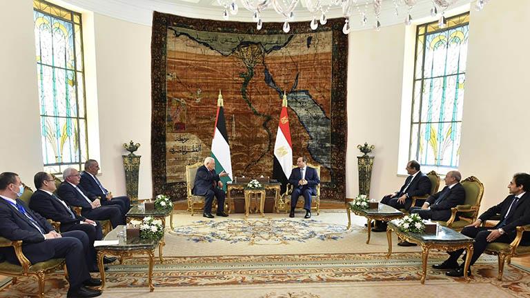 الرئيس عبدالفتاح السيسي والرئيس الفلسطيني محمود عباس أبو مازن