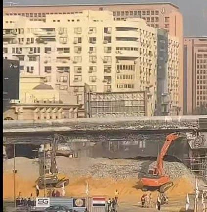 إعادة تشغيل كوبري أحمد فخري بمدينة نصر بعد تضرره من حريق خط الغاز (3)
