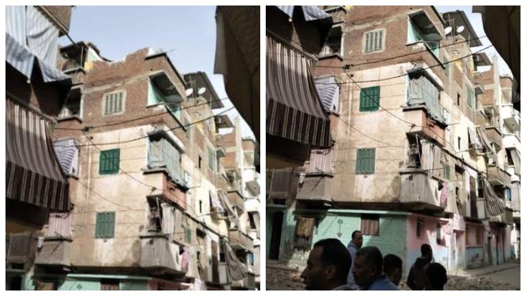 انهيار جزئي لعقار قديم بمنطقة القباري في الإسكندرية 