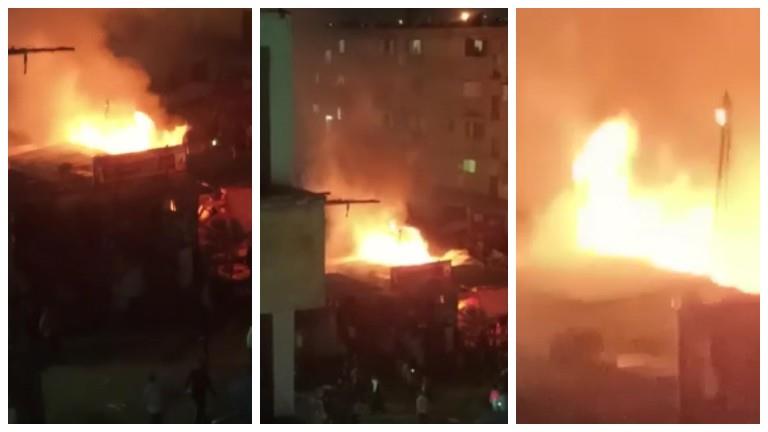 حريق في سوق الغنم بالإسكندرية