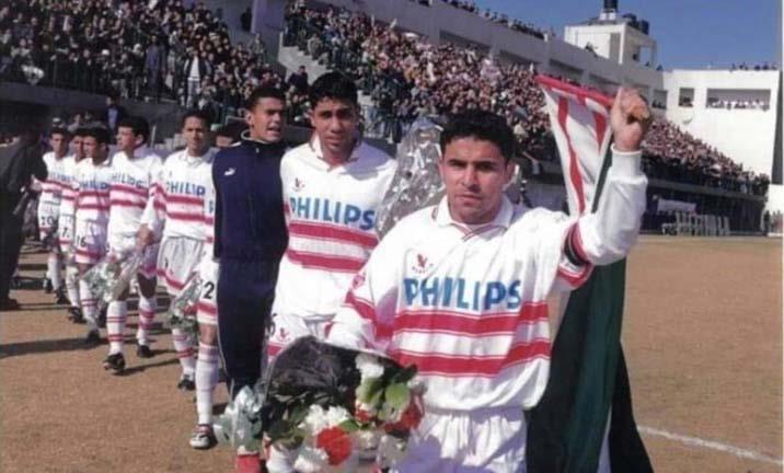 الزمالك يواجه منتخب فلسطين عام 2000 وخالد الغندور يرفع علم فلسطين (1)