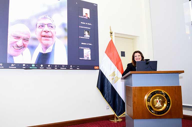 لقاء الوزيرة مع رموز وأبناء الجاليات المصرية 