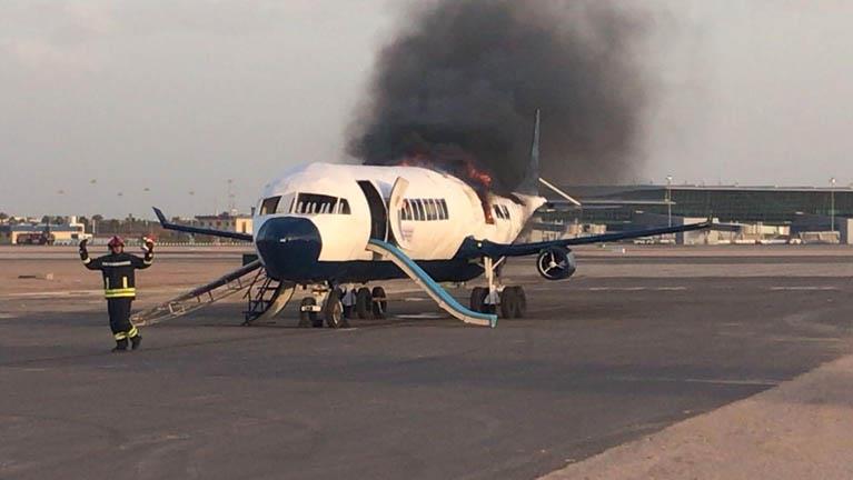 مطار الغردقة ينفذ تجربة طوارئ لسيناريو عبوة ناسفة على متن طائرة