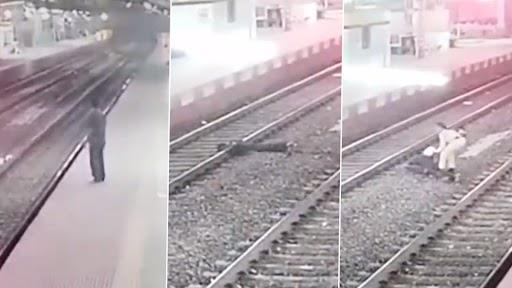 رجل يحاول الانتحار دهسا تحت عجلات القطار