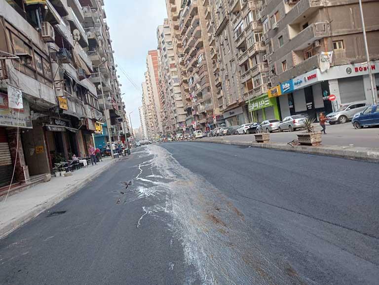 رصف شوارع المنتزه ثان في الإسكندرية 