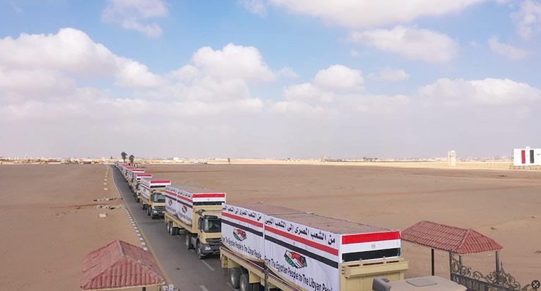 مصر تقدم الدعم الفوري والإغاثة الإنسانية لدولة ليبيا 