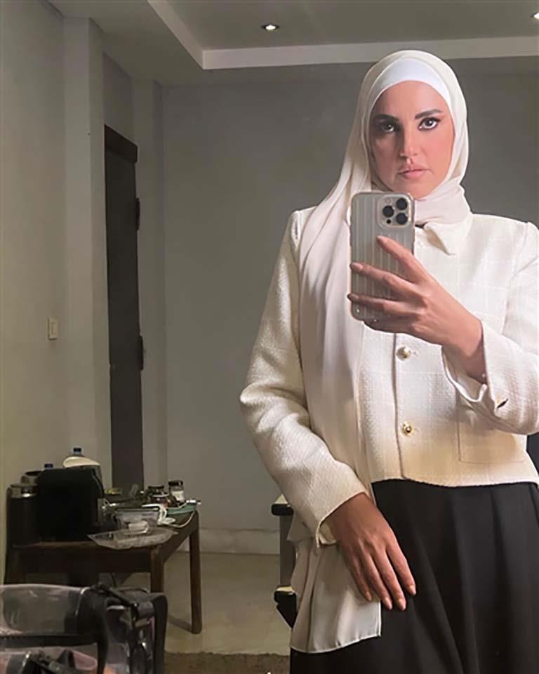 رمضان 2024.. درة بالحجاب في كواليس مسلسل "إثبات نسب" | مصراوى