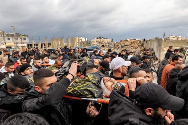 تشييع 3 فلسطينيين استشهدوا برصاص جيش الاحتلال الإسرائيلي في جنين