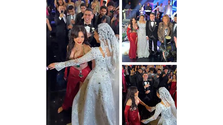 دينا من كواليس حفل زفاف ابنة عصام كاريكا 