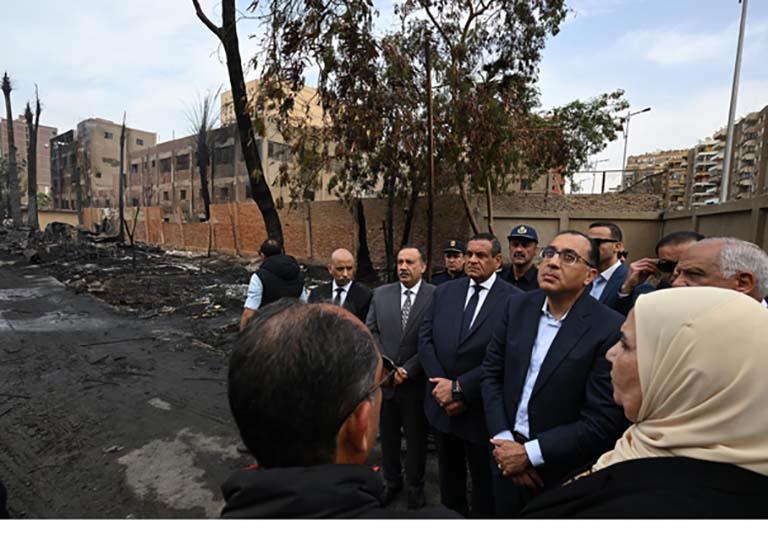 الدكتور مصطفى مدبولي يتفقد موقع حريق استوديو الأهرام