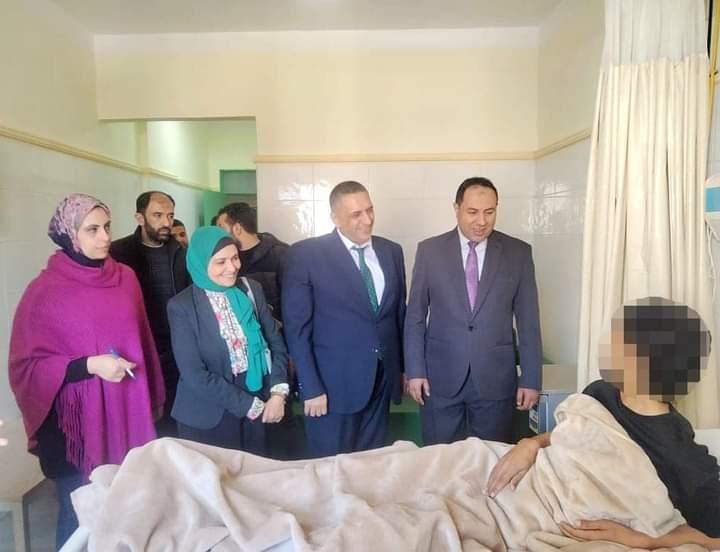 الدكتور محمد شقوير يزور الأشقاء من مصابي الحرب على غزة