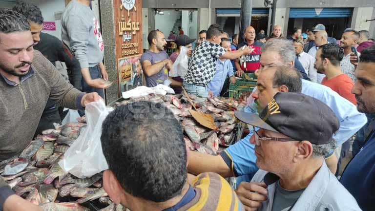 اقبال على شراء السمك في بورسعيد