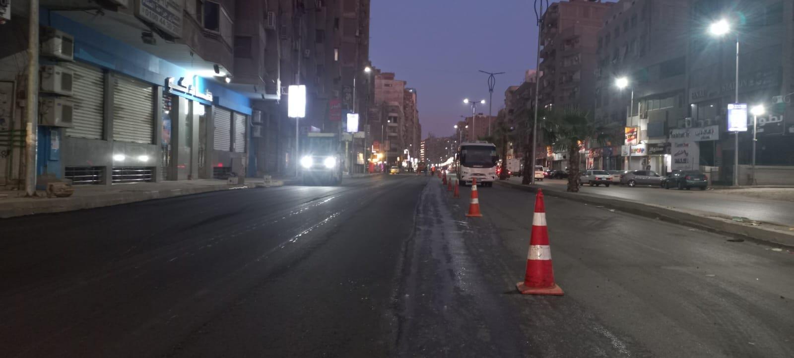 ترصد استكمال رصف شارع الملك فيصل أسفل الدائري حتى المنصورية (1)