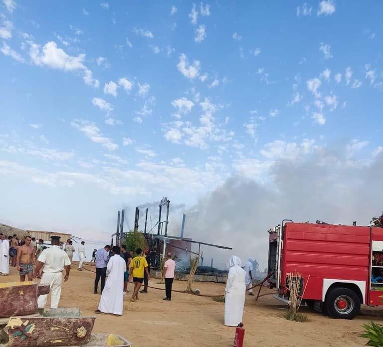 حريق بمخيم بمدينة نويبع