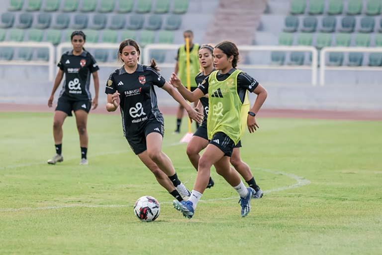 استعدادت سيدات الأهلي لمواجهة الزمالك في الدوري المصري 