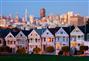 Alamo Square in San Francisco at night