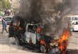 طلاب أنصار الإخوان بالأزهر يشعلون النيران في سيارة
