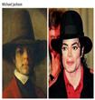 16. الفنان الأمريكي مايكل جاكسون وشبيهه.                                                                                                              
