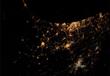 صورة لغزة من الفضاء تظهر فيها الصواريخ وهي تقذف في