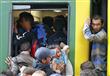 المهاجرين البائسين إلى محطة القطار في بودابيست                                                                                                                                                          