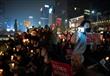 تظاهرة مطالبة باستقالة الرئيسة الكورية الجنوبية با