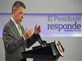 الرئيس الكولومبي خوان مانويل سانتوس يتحدث في مؤتمر