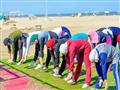 سيدات يمارسن الرياضة على الشاطئ ببورسعيد (3)                                                                                                                                                            