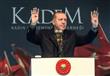 الرئيس التركي رجب طيب اردوغان متحدثا خلال تجمع نسا