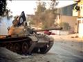 لقطة من فيديو تظهر دبابة في بنغازي في 9 تشرين الاو