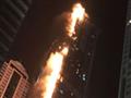 حريق ضخم في برج الشعلة في دبي