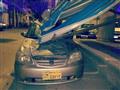 تحطم سيارة  بسبب شدة الرياح في بورسعيد (1)                                                                                                                                                              