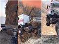 نجاة شاحنة من السقوط من فوق جبل بالسعودية